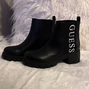 GUESS Black Chunky Ankle Booties